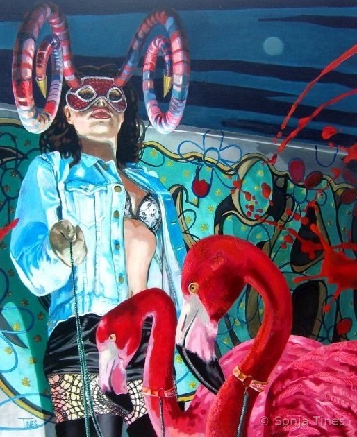 Down the rabbit's hole, Gemälde von Sonja Tines
