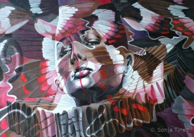 Redline 4, Gemälde von Sonja Tines